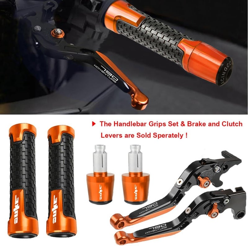 FREAXLL 790 Adv Motocycle Brake Clutch Levers Set Foldable CNC Brake Levers Extendable for 790 Adventure/R/S 2019 - Black/Orange - Image 2